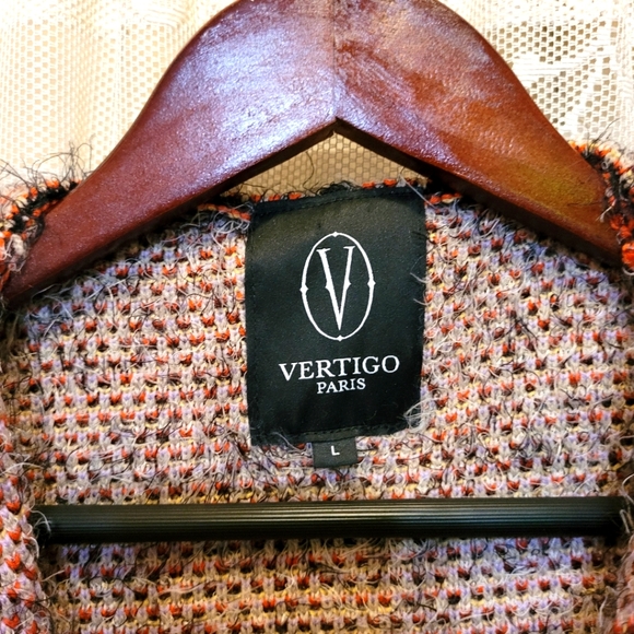 VertigoParis Womens Sz L Super Soft Colorful Aztec Print Cardigan Sweater w/Hood - Picture 4 of 9